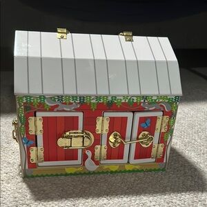 Melissa & Doug Red and Gold Latch Barn Toy